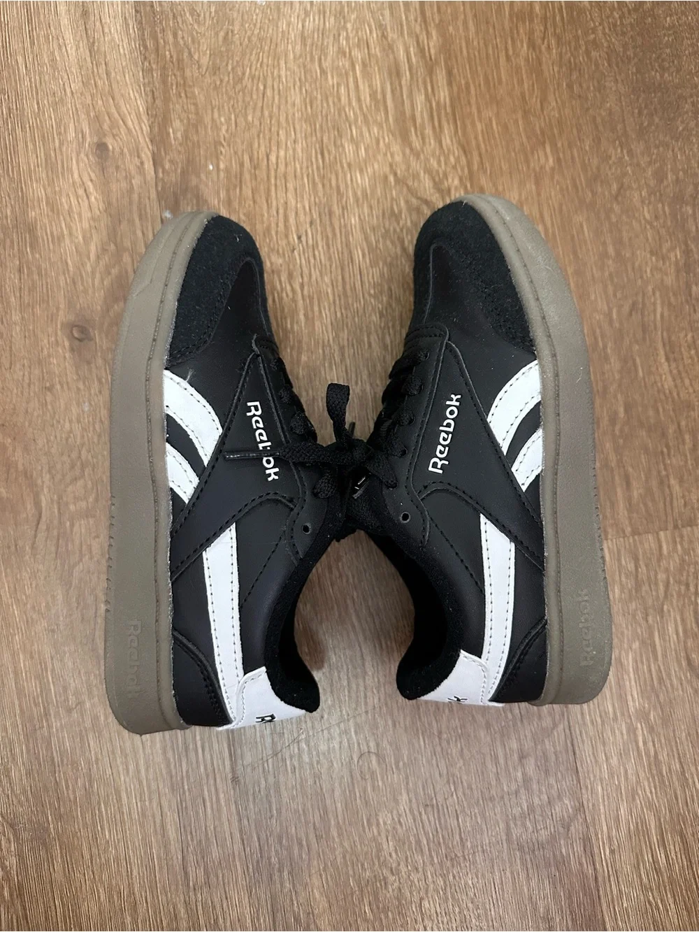 Reebok Court Flex Little Kids Black and White Classic Sneakers Size 12C